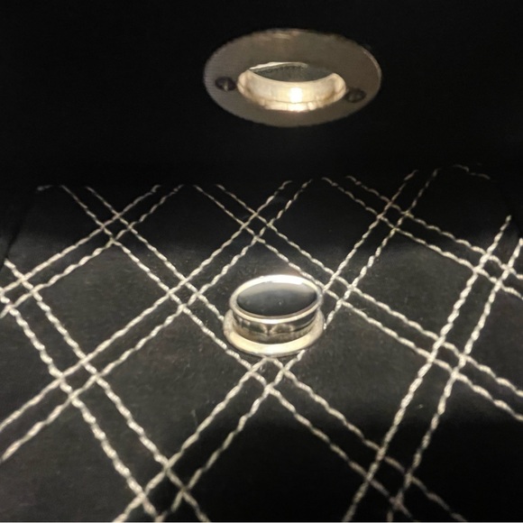 Vera Bradley Spectator Purse Handbag Black Microfiber White Stitching Turn Lock - Picture 7 of 7